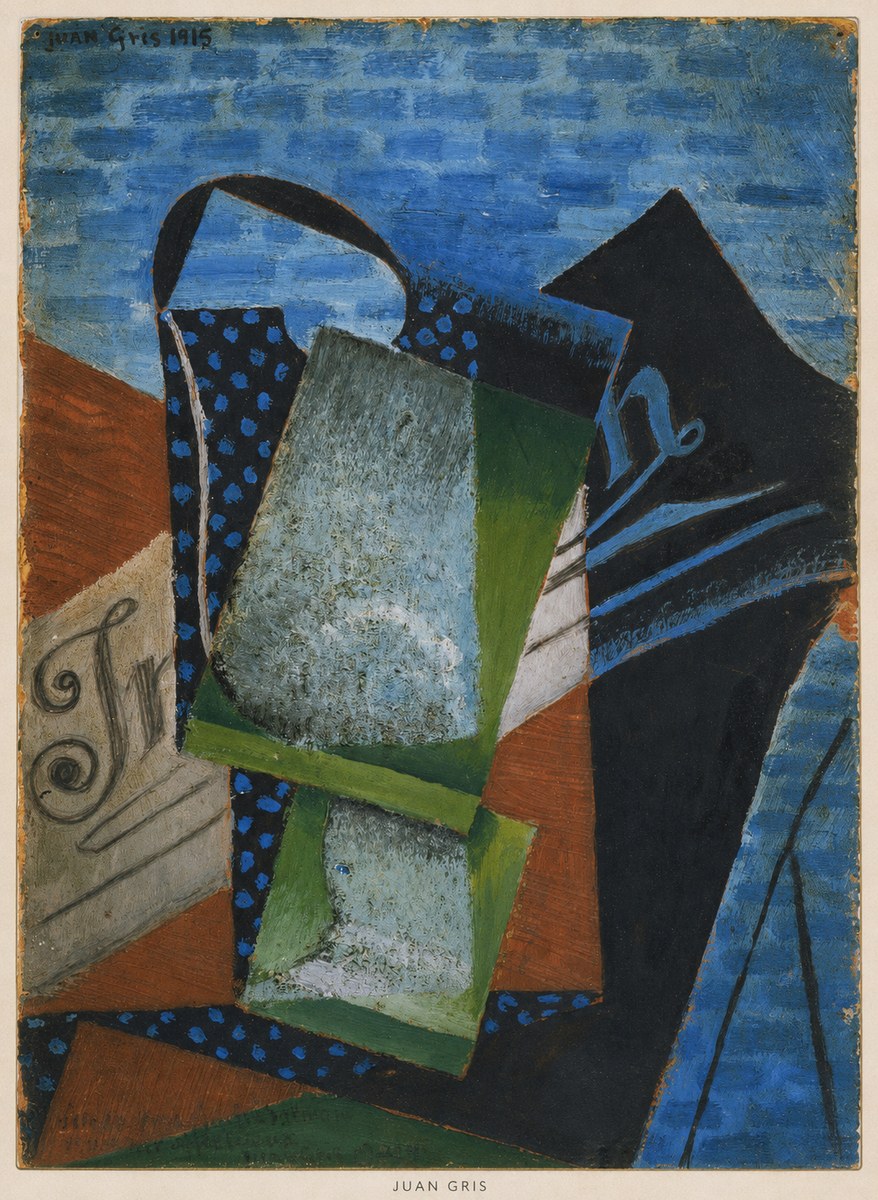 Juan Gris Still Life with Fruit Bowl and Bottle No5 - Poster