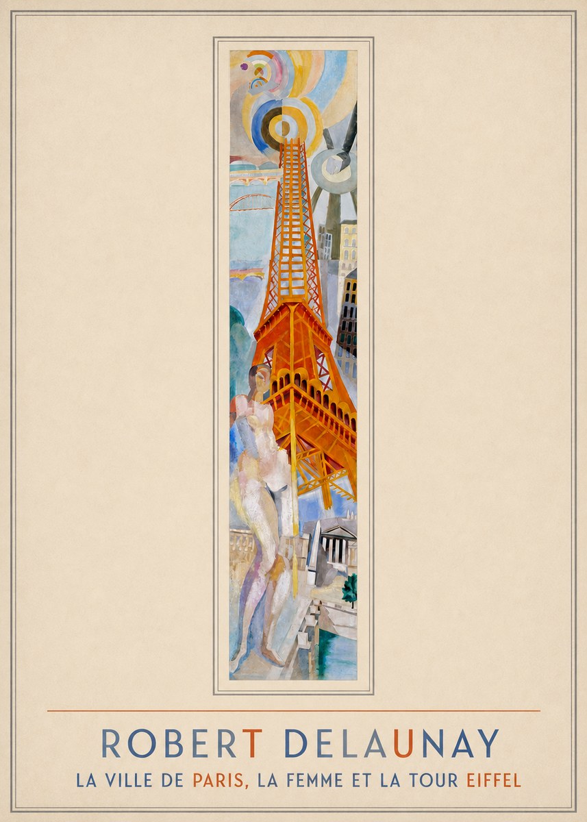 Robert Delaunay La Ville De Paris, La Femme Et La Tour Eiffel No4 - Poster