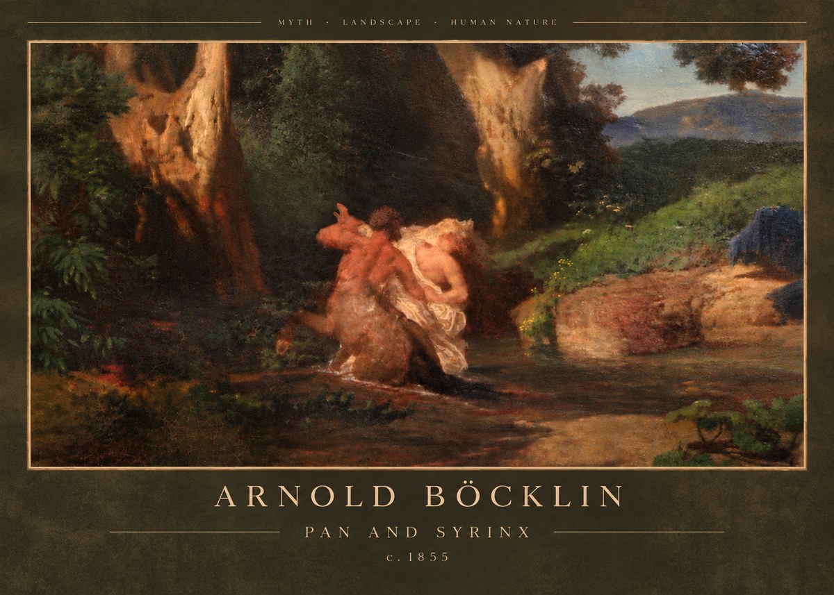 Arnold Böcklin Pan and Syrinx No5 - Poster