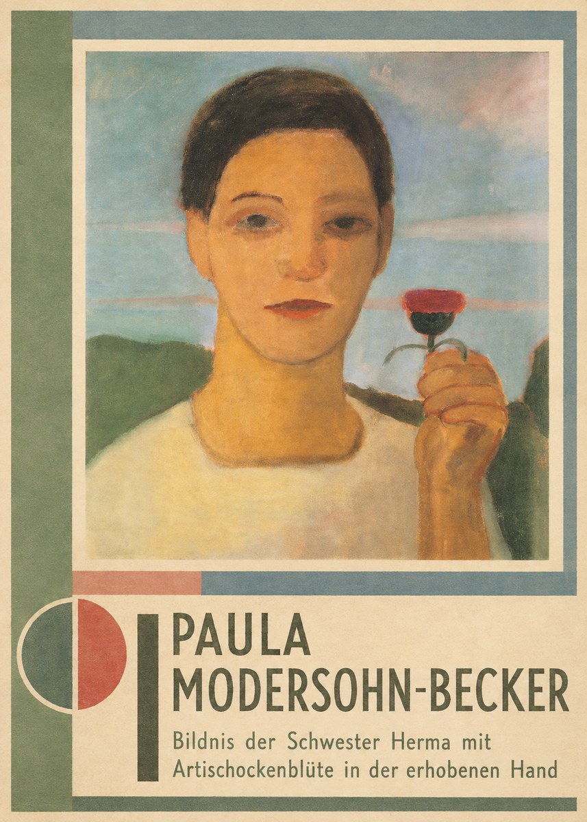 Paula Modersohn-Becker Bildnis Der Schwester Herma Mit Artischockenblüte in Der Erhobenen Hand No2 - Poster