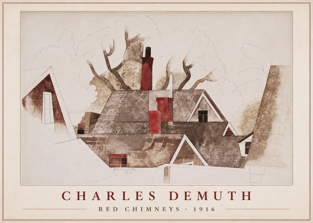 Charles Demuth Red Chimneys No1 - Poster