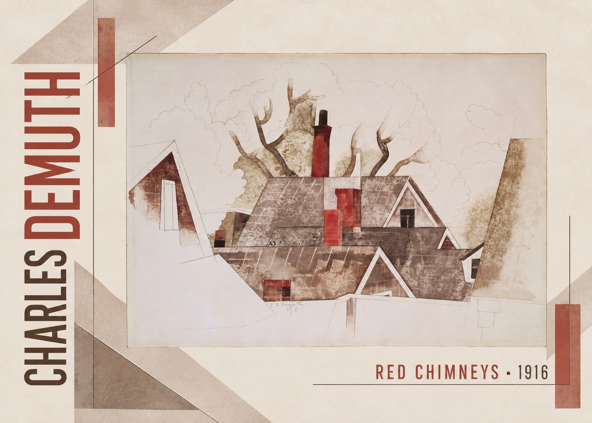 Charles Demuth Red Chimneys No3 - Poster