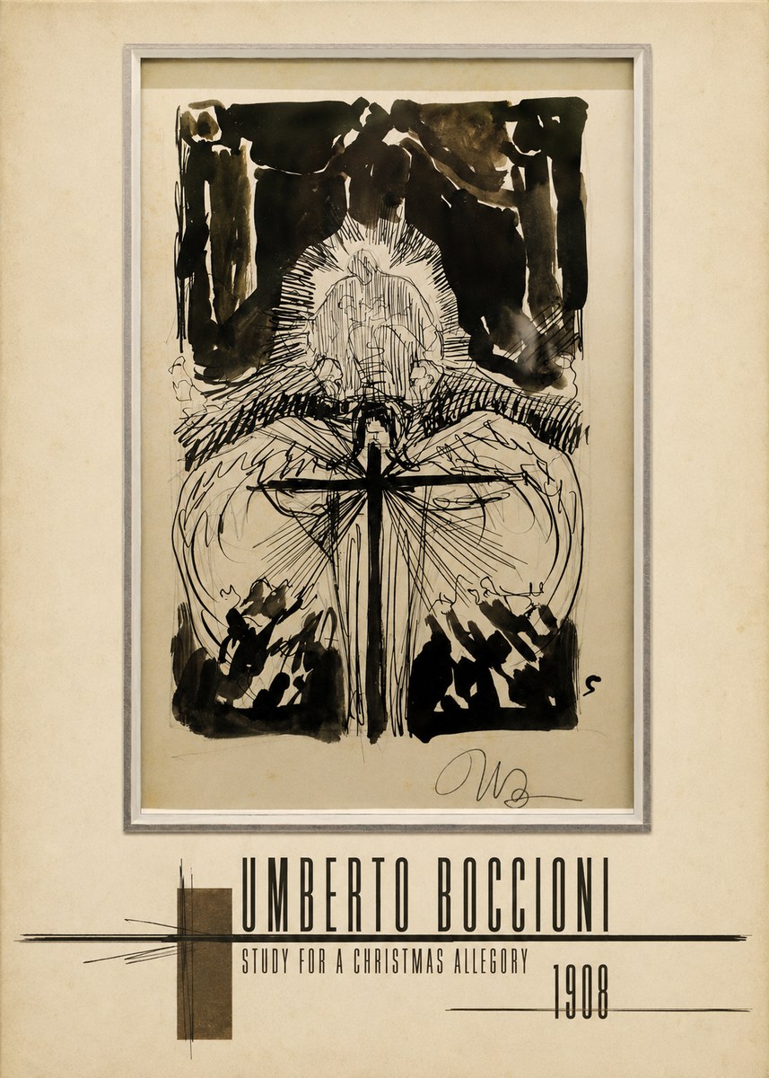 Umberto Boccioni Study for a Christmas Allegory No5 - Poster