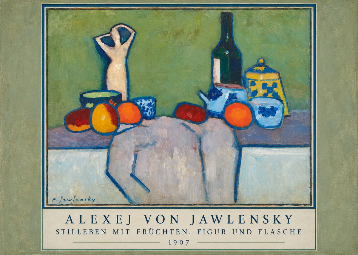 Alexej von Jawlensky Stilleben Mit Früchten, Figur Und Flasche 1907 No3 - Poster