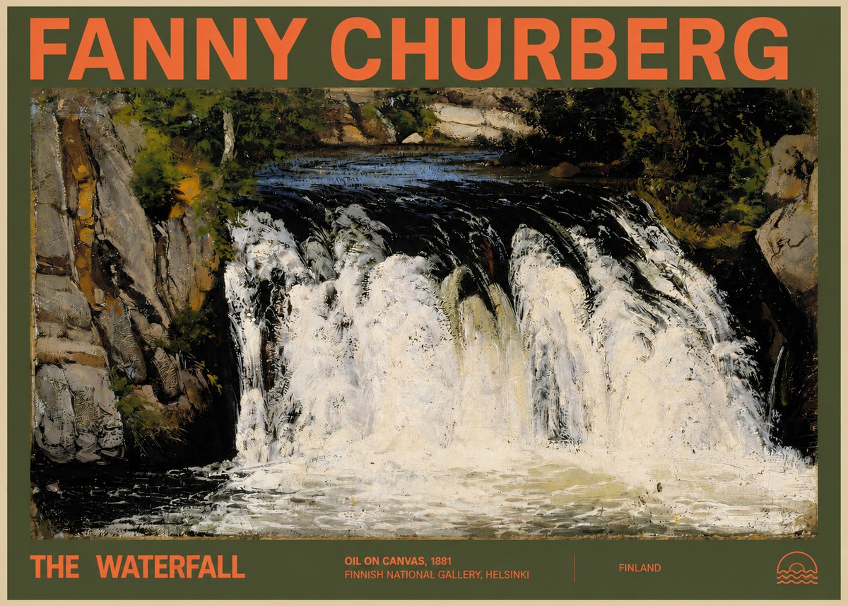 Fanny Churberg The Waterfall No2 - Poster