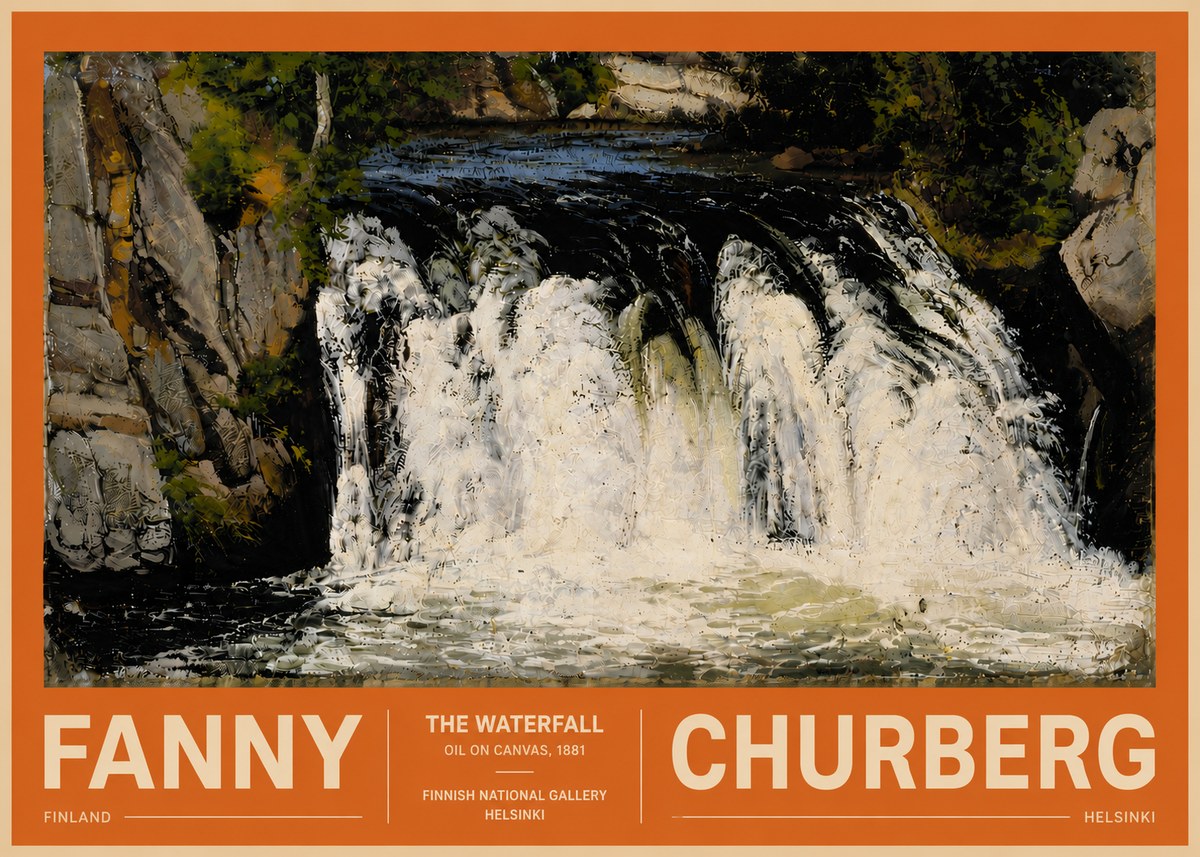 Fanny Churberg The Waterfall No5 - Poster