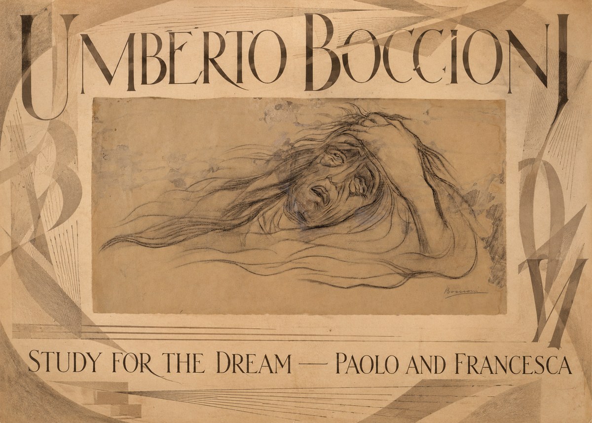 Umberto Boccioni Study for the Dream — Paolo and Francesca No6 - Poster
