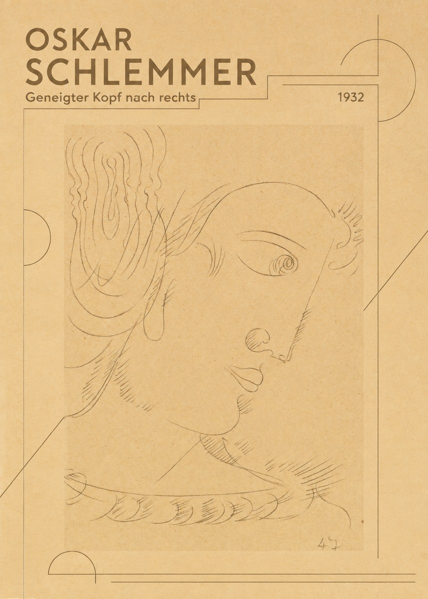 Oskar Schlemmer Geneigter Kopf Nach Rechts No3 - Poster