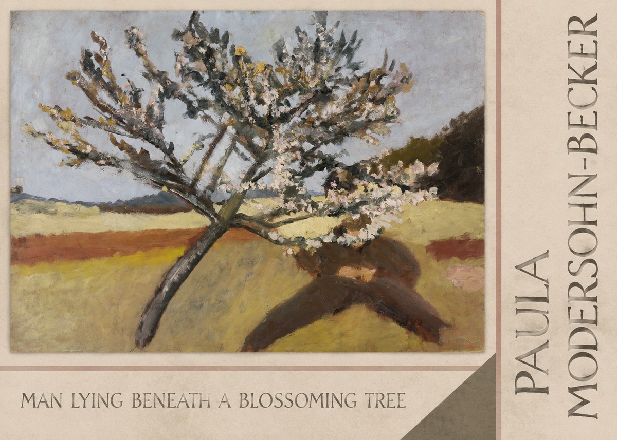 Paula Modersohn-Becker Man Lying Beneath a Blossoming Tree No2 - Poster