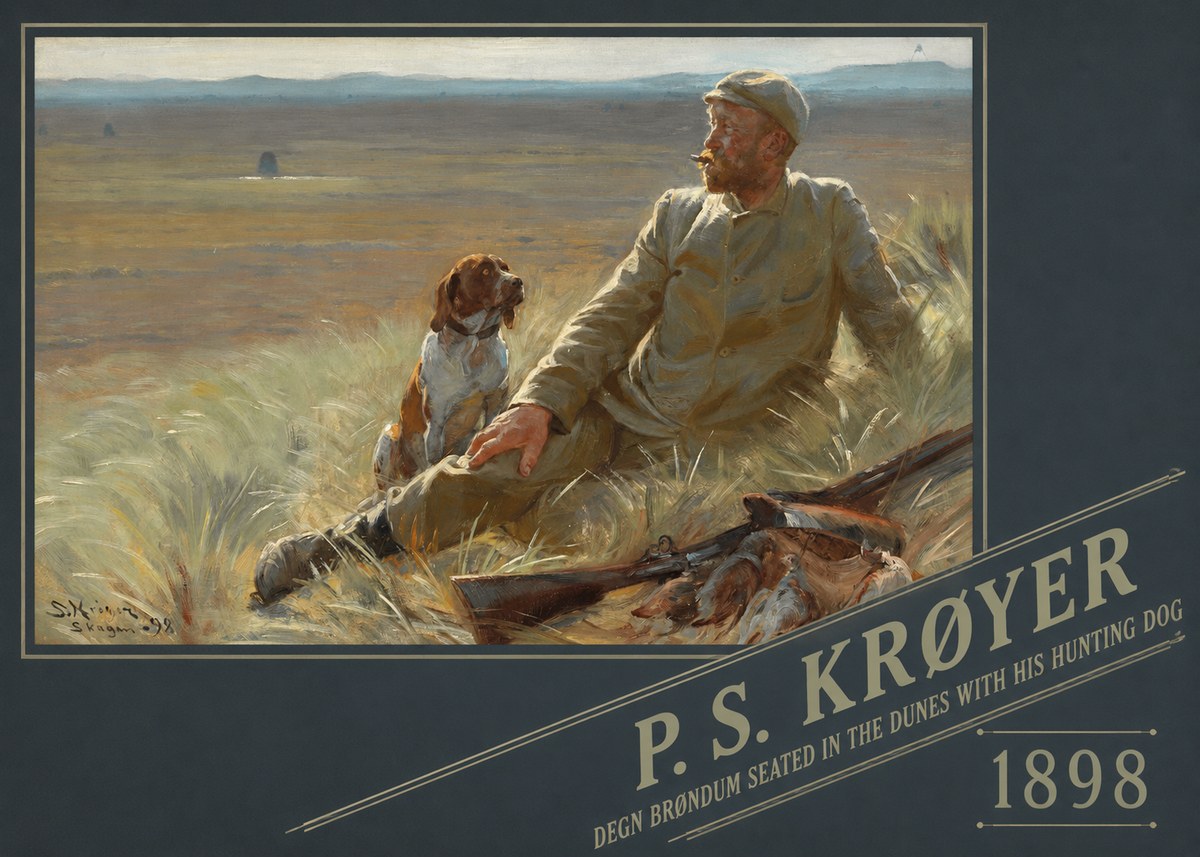 P.S. Krøyer Degn Brøndum Seated in the Dunes with His Hunting Dog No6 - Poster