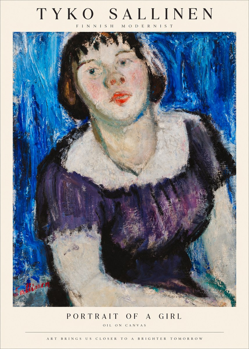 Tyko Sallinen Portrait of a Girl II No1 - Poster