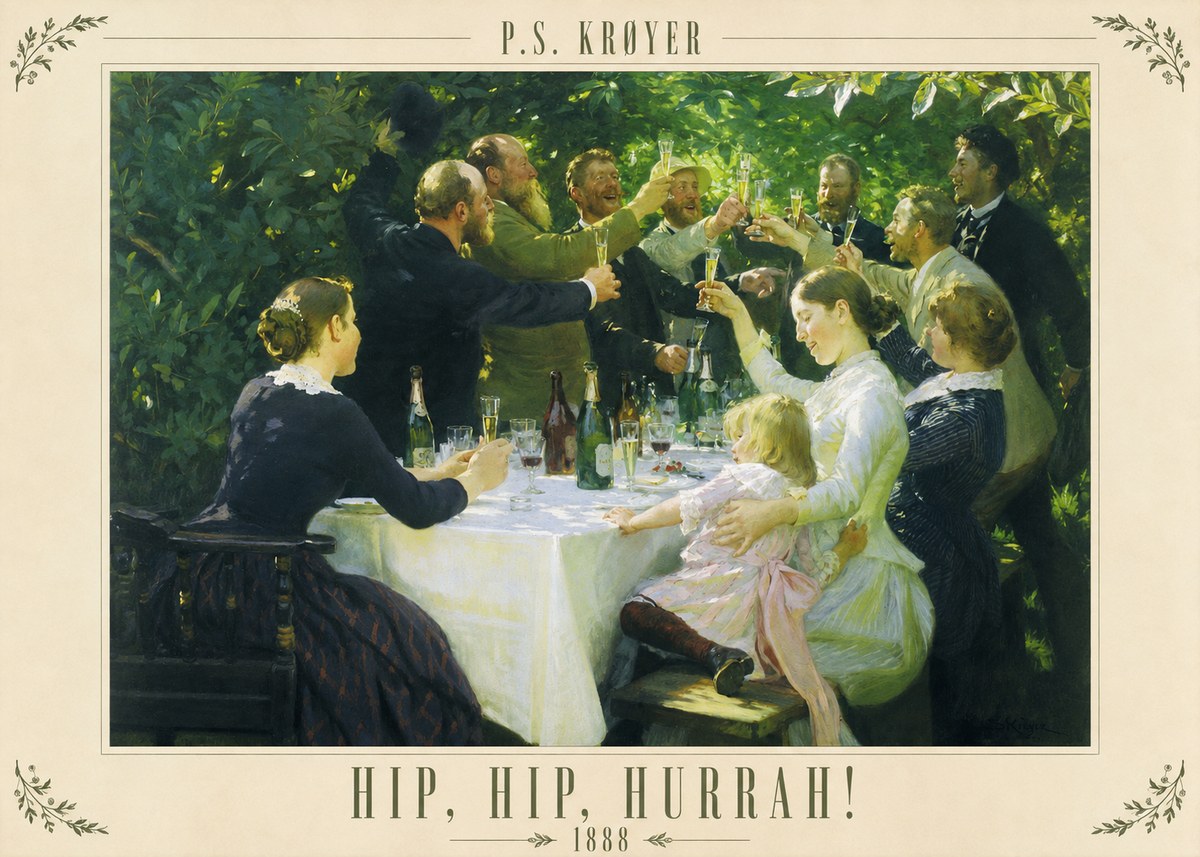 P.S. Krøyer Hip, Hip, Hurrah! No3 - Poster