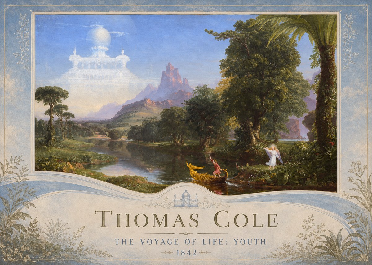 Thomas Cole The Voyage of Life: Youth IV No3 - Poster