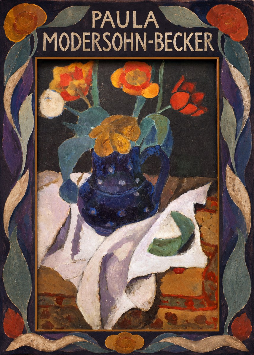 Paula Modersohn-Becker Still Life with Blue Jug and Flowers No3 - Poster
