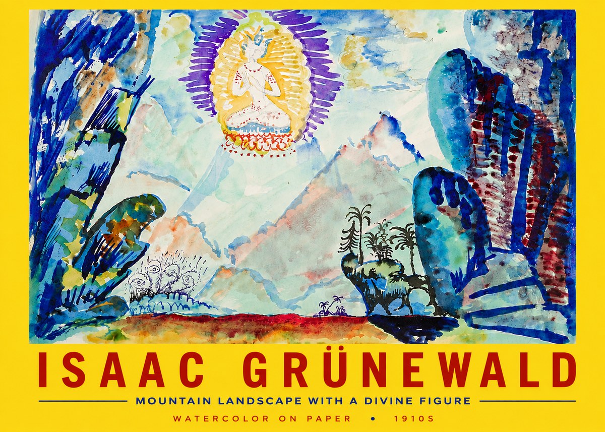 Isaac Grünewald Mountain Landscape with a Divine Figure No5 - Poster