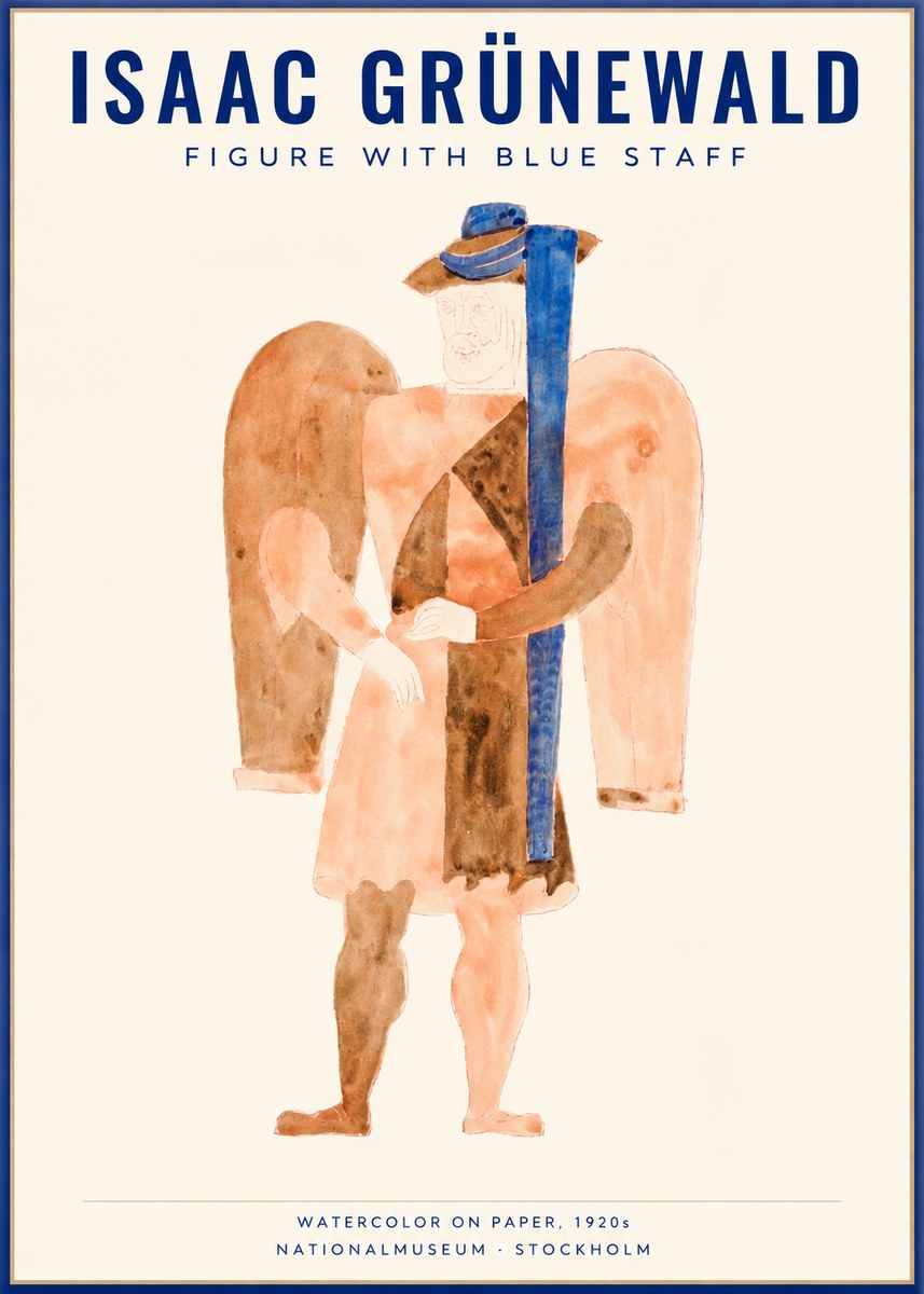 Isaac Grünewald Figure with Blue Staff No1 - Poster