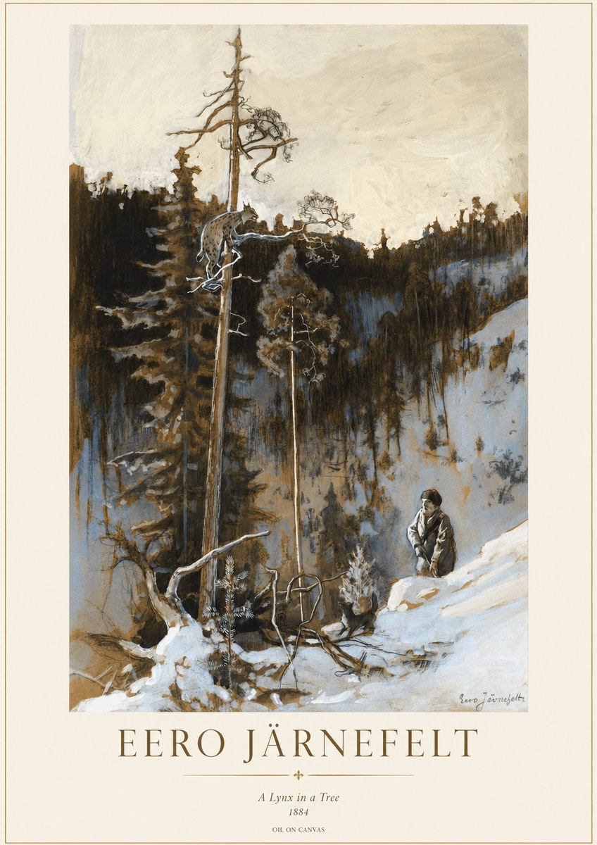 Eero Järnefelt A Lynx in a Tree No1 - Poster