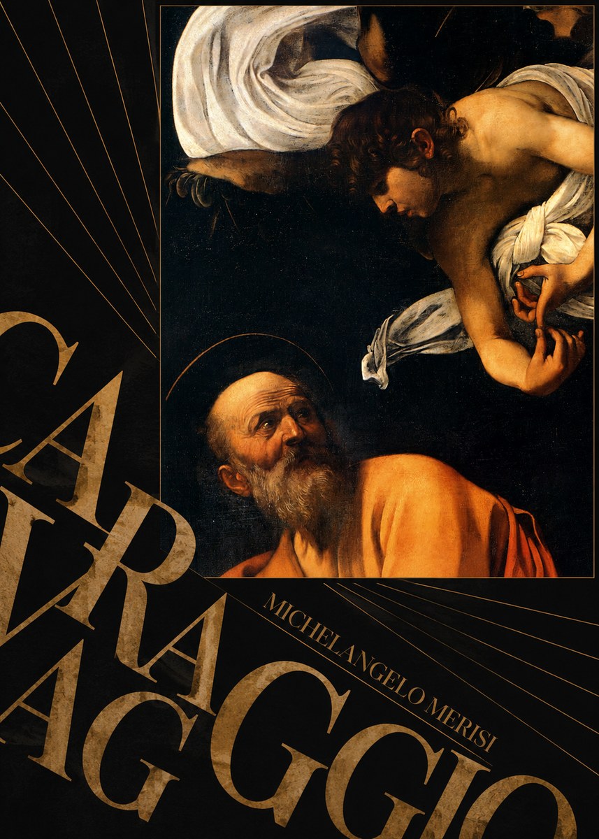 Michelangelo Merisi da Caravaggio The Inspiration of Saint Matthew I No5 - Poster