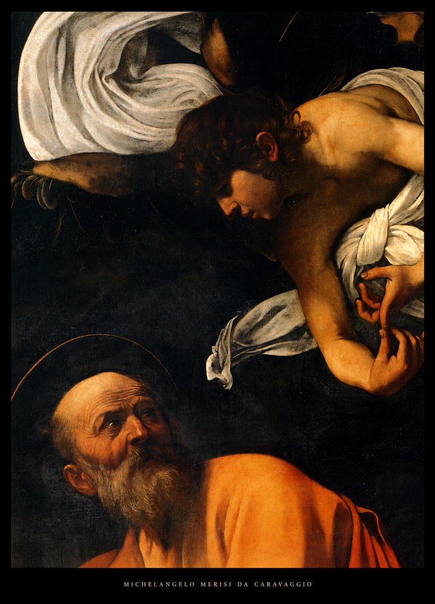 Michelangelo Merisi da Caravaggio The Inspiration of Saint Matthew I No6 - Poster