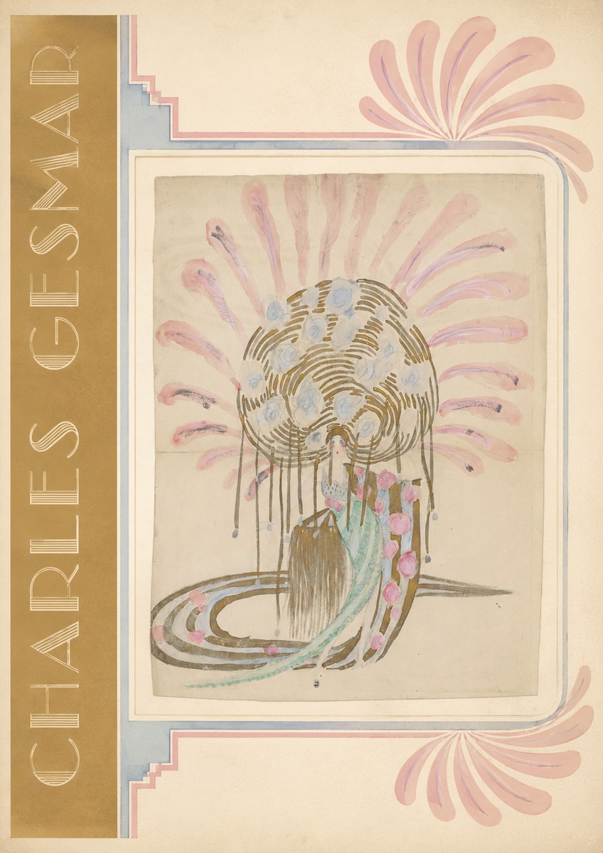 Charles Gesmar Woman with Headdress No2 - Poster