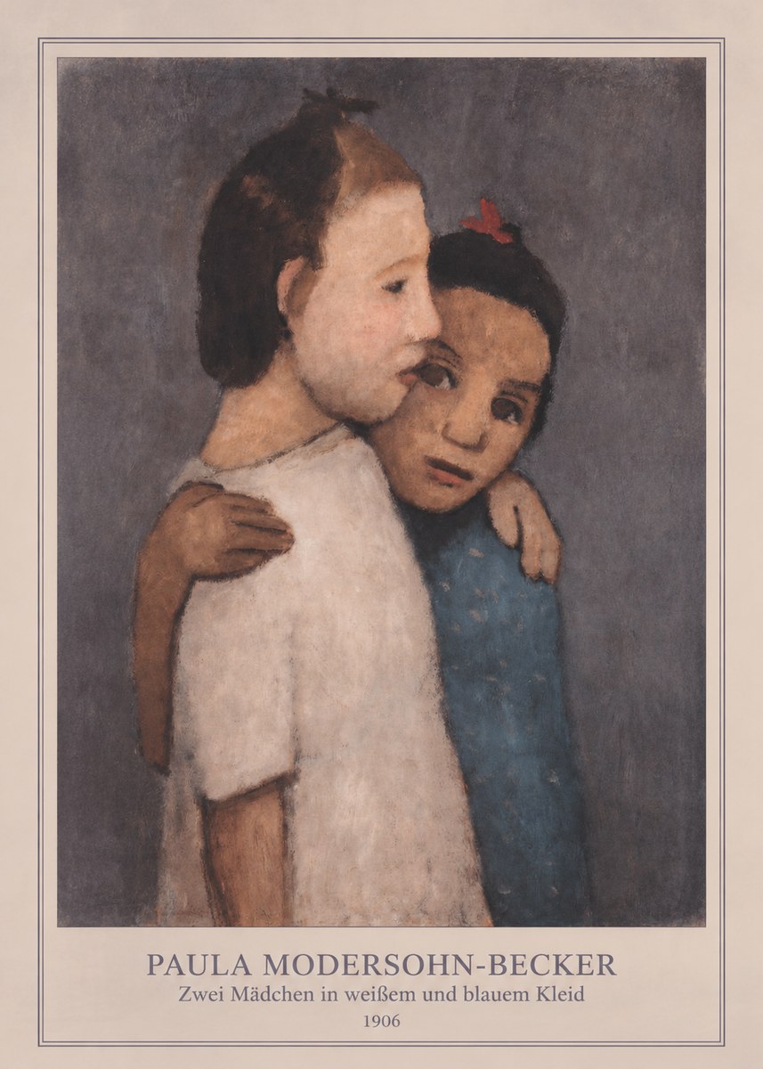 Paula Modersohn-Becker Zwei Mädchen in Weißem Und Blauem Kleid No4 - Poster