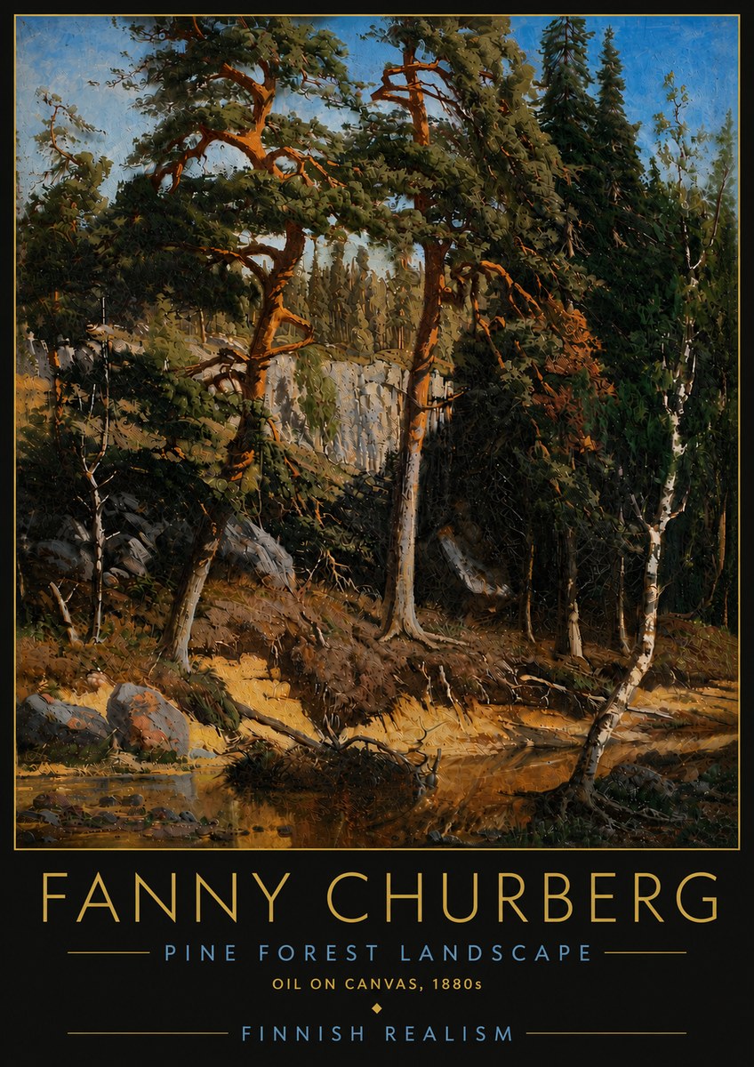 Fanny Churberg Pine Forest Landscape No6 - Poster