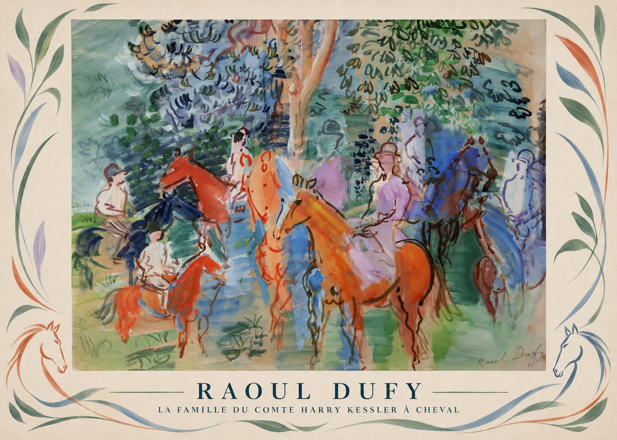 Raoul Dufy La Famille Du Comte Harry Kessler À Cheval No3 - Poster