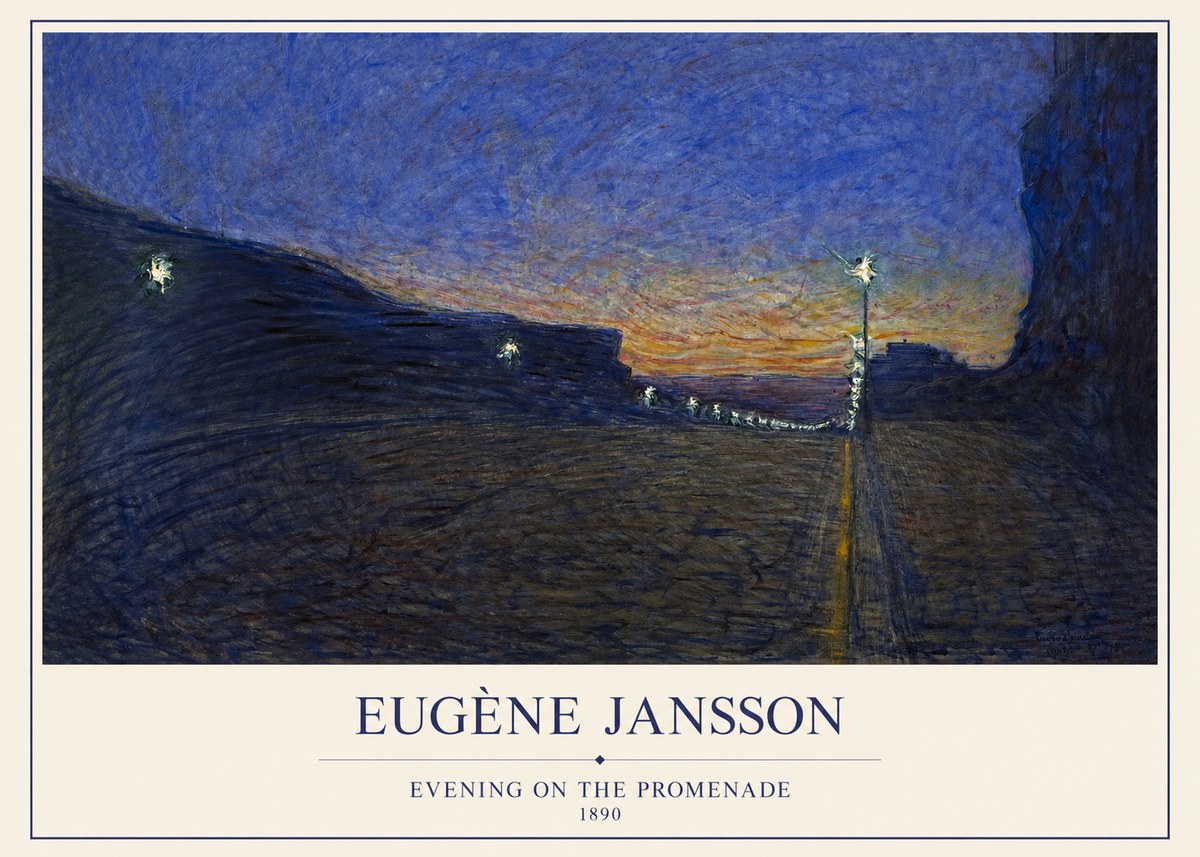 Eugène Jansson Evening on the Promenade No1 - Poster