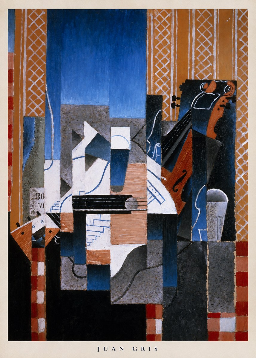 Juan Gris Still Life with Guitar and Violin No6 - Poster