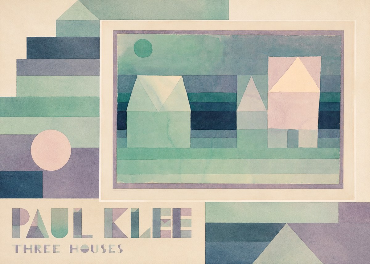 Paul Klee Three Houses No5 - Poster