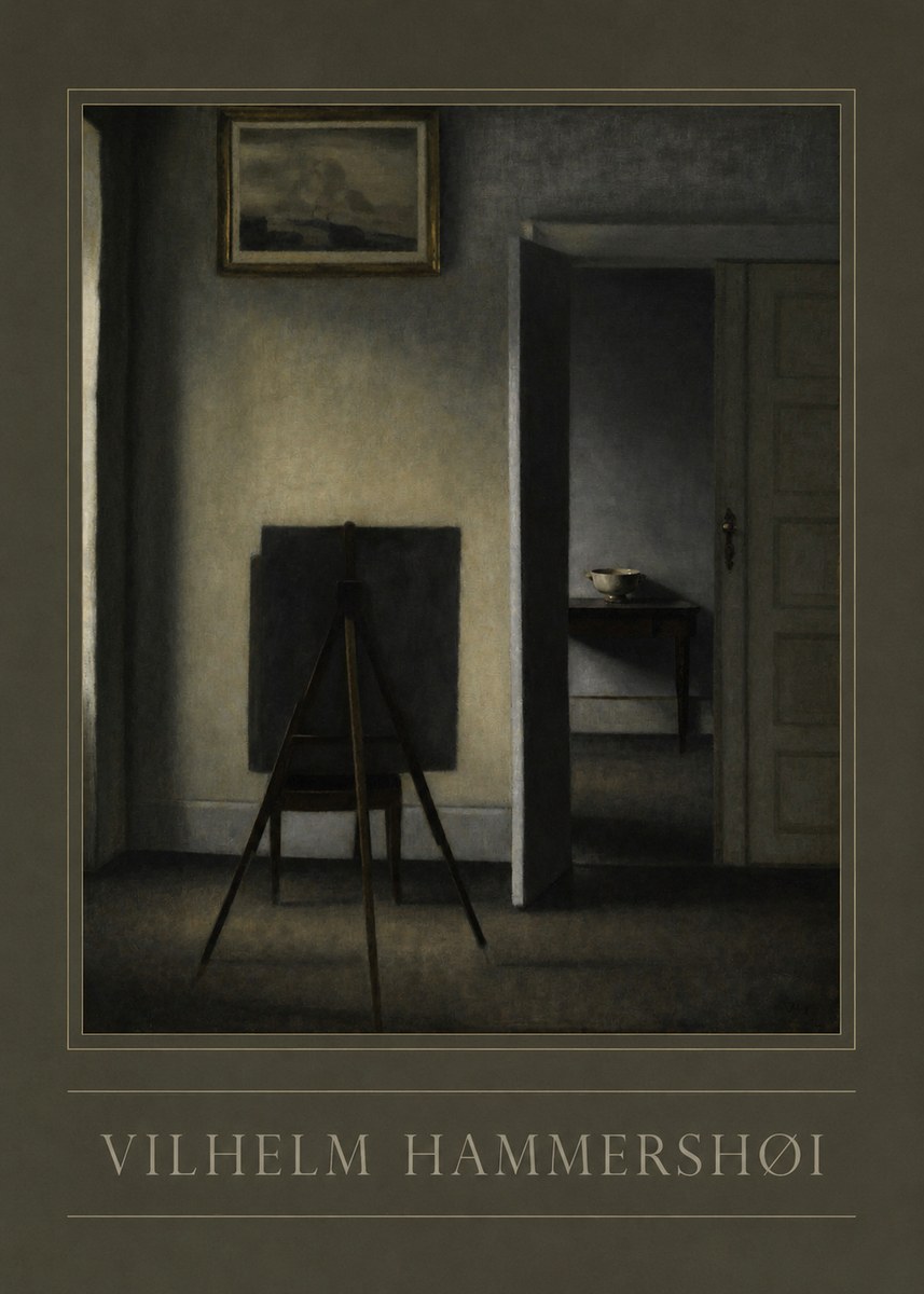 Vilhelm Hammershøi Interior with the Artist's Easel III No2 - Poster