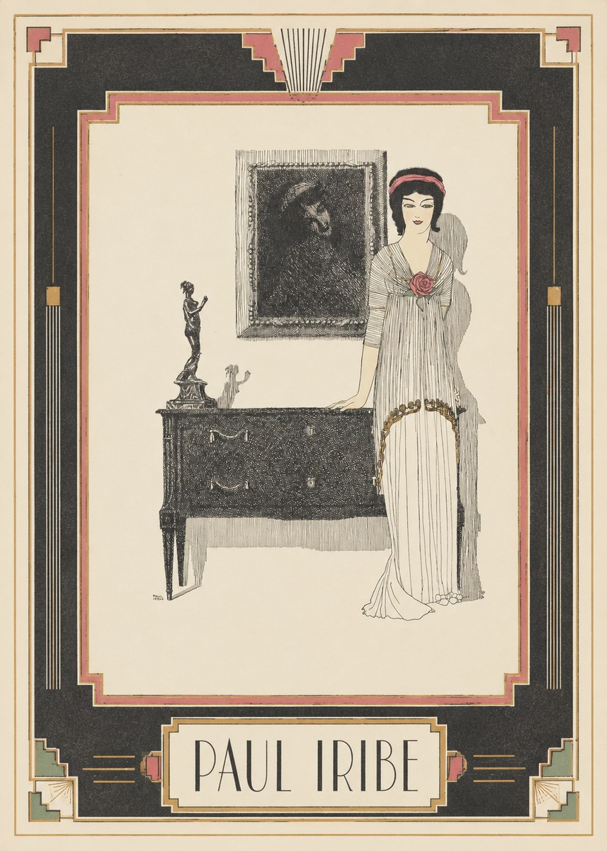Paul Iribe Elegant Figure in Art Deco Interior No4 - Poster