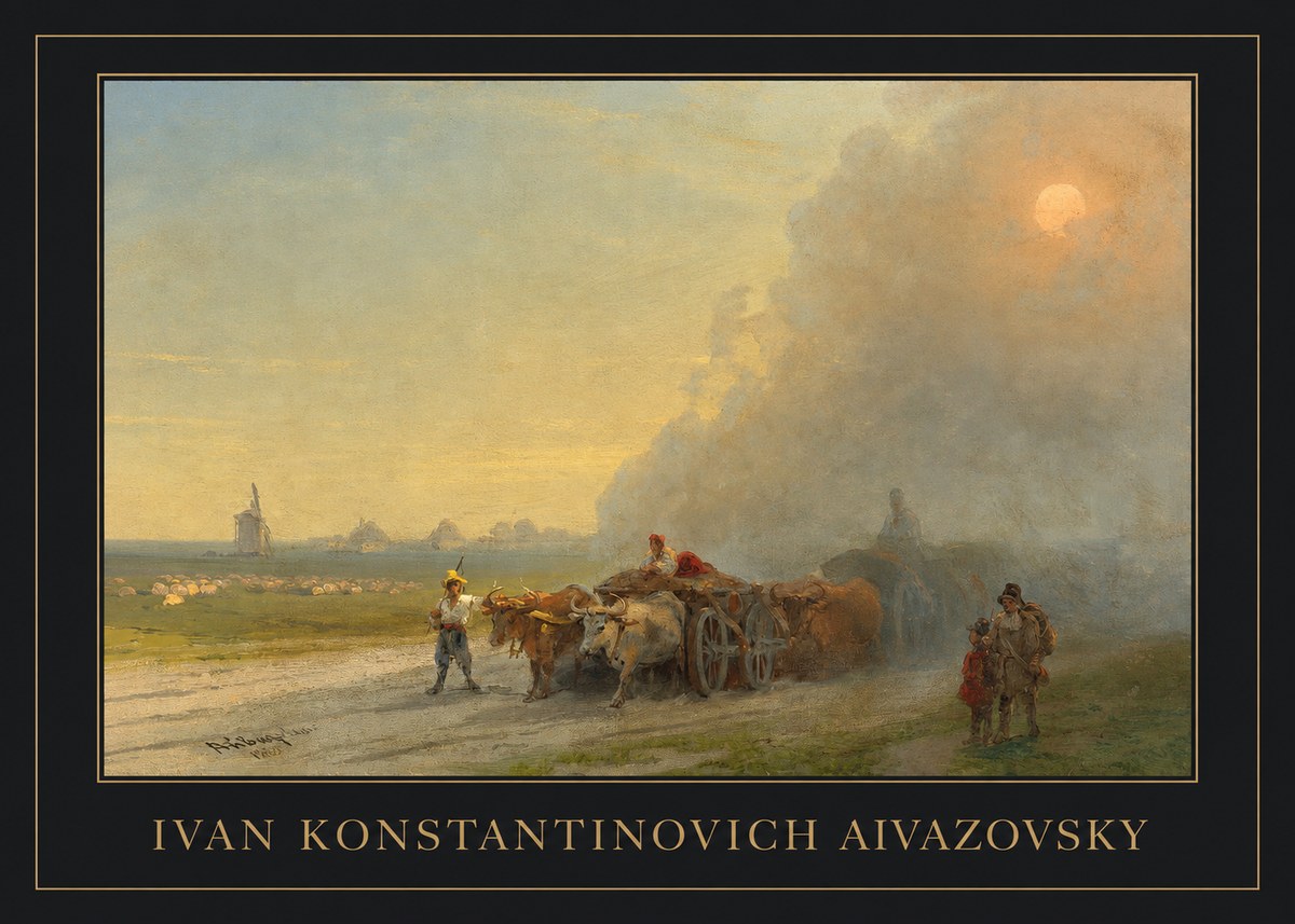 Ivan Konstantinovich Aivazovsky Landscape with Oxen No5 - Poster