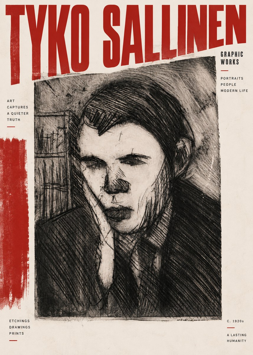 Tyko Sallinen Portrait of a Young Man No2 - Poster