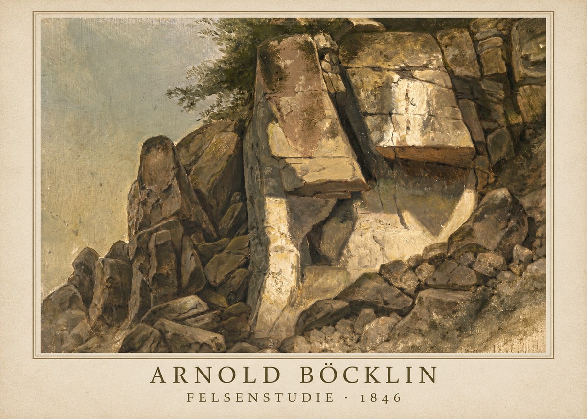 Arnold Böcklin Felsenstudie No1 - Poster