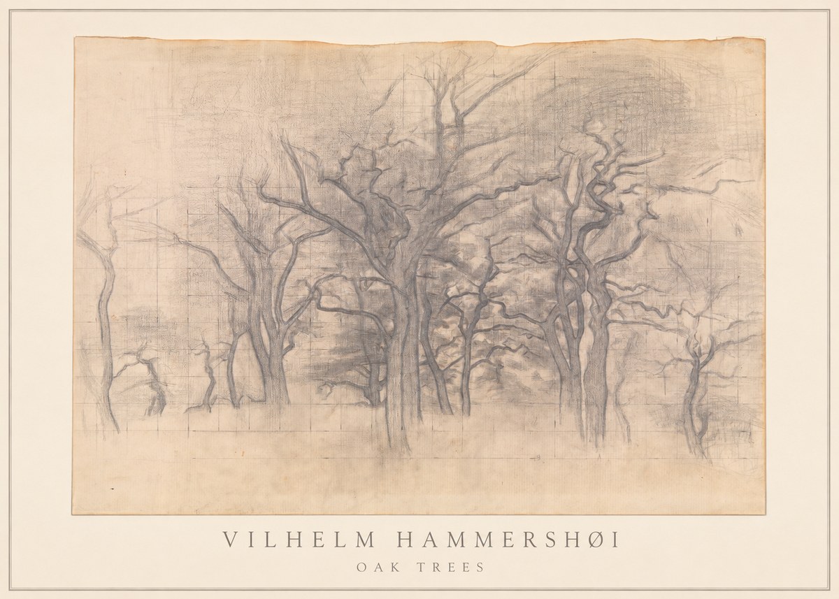 Vilhelm Hammershøi Oak Trees No1 - Poster