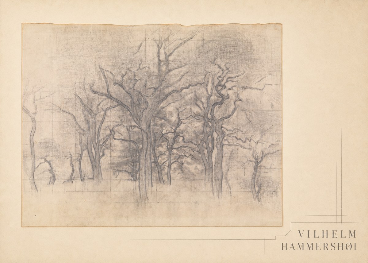 Vilhelm Hammershøi Oak Trees No4 - Poster