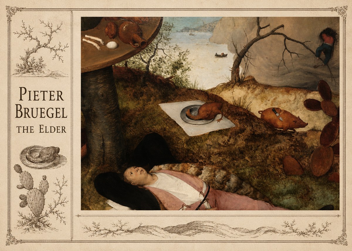 Pieter Bruegel The Land of Cockaigne II No3 - Poster