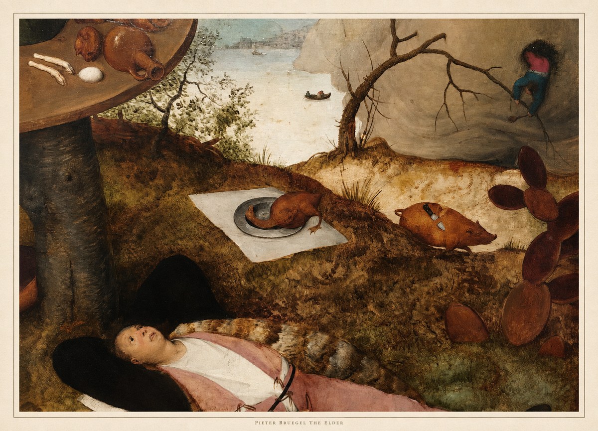 Pieter Bruegel The Land of Cockaigne II No4 - Poster