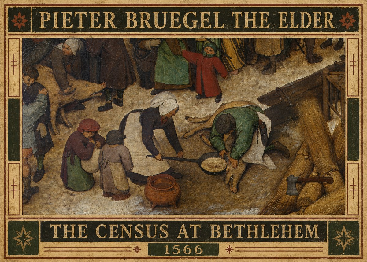 Pieter Bruegel The Census at Bethlehem VI No6 - Poster