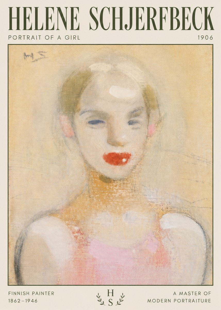 Helene Schjerfbeck Portrait of a Girl No4 - Poster