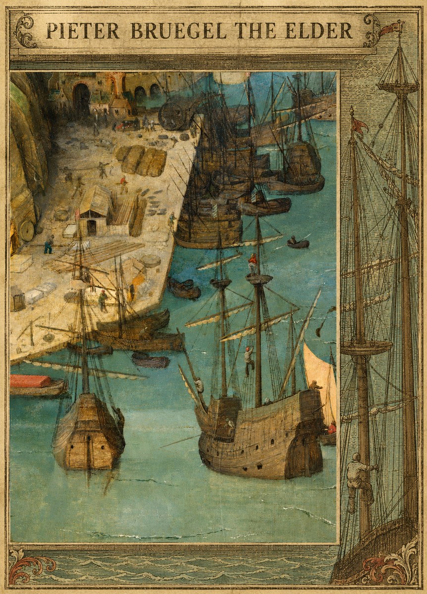 Pieter Bruegel A Port Scene No5 - Poster