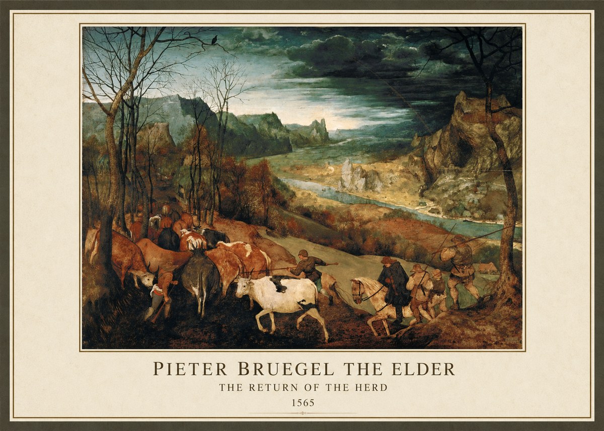 Pieter Bruegel The Return of the Herd No1 - Poster