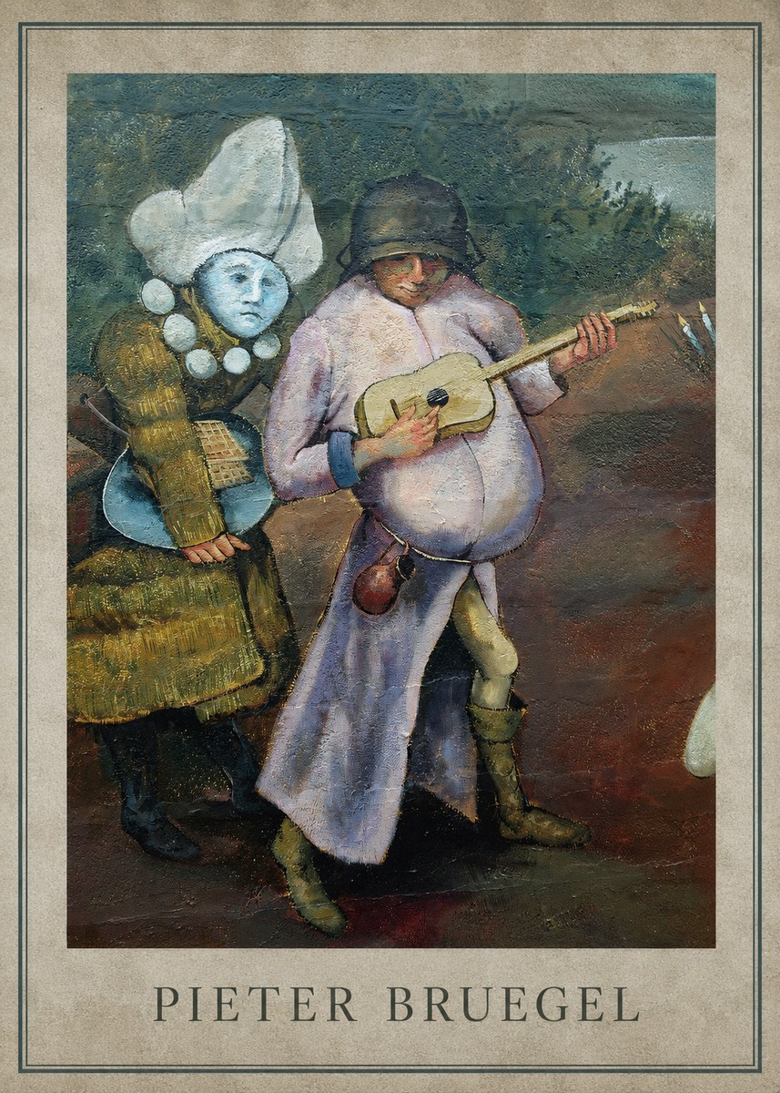 Pieter Bruegel Two Figures with a Lute No3 - Poster