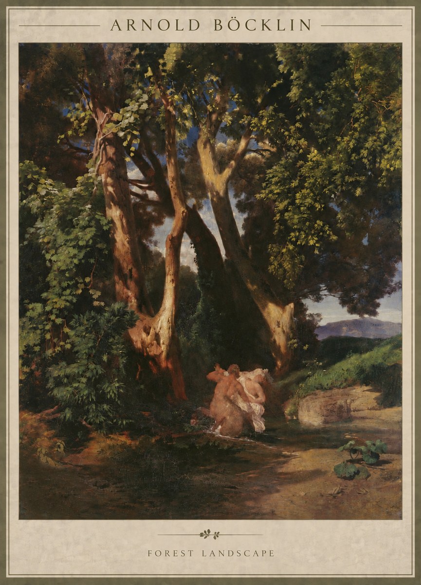 Arnold Böcklin Forest Landscape No5 - Poster