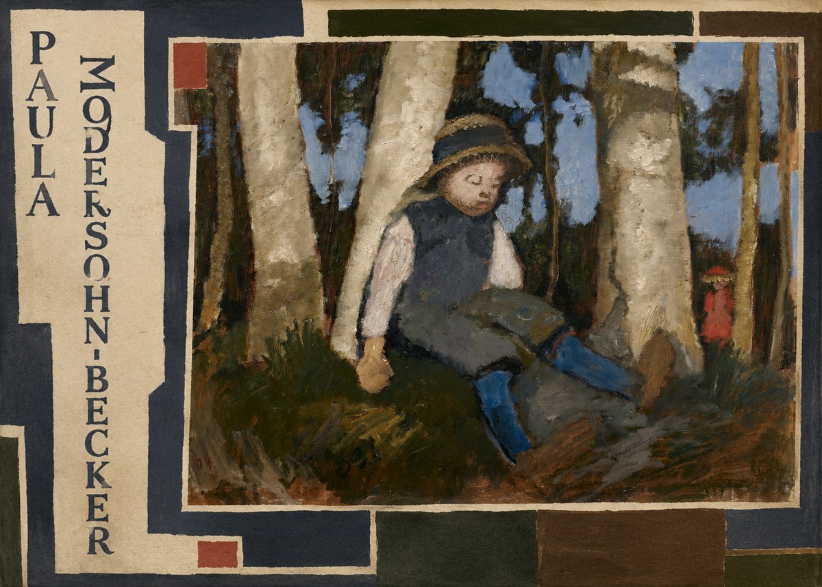 Paula Modersohn-Becker Sleeping Child in a Birch Grove No2 - Poster