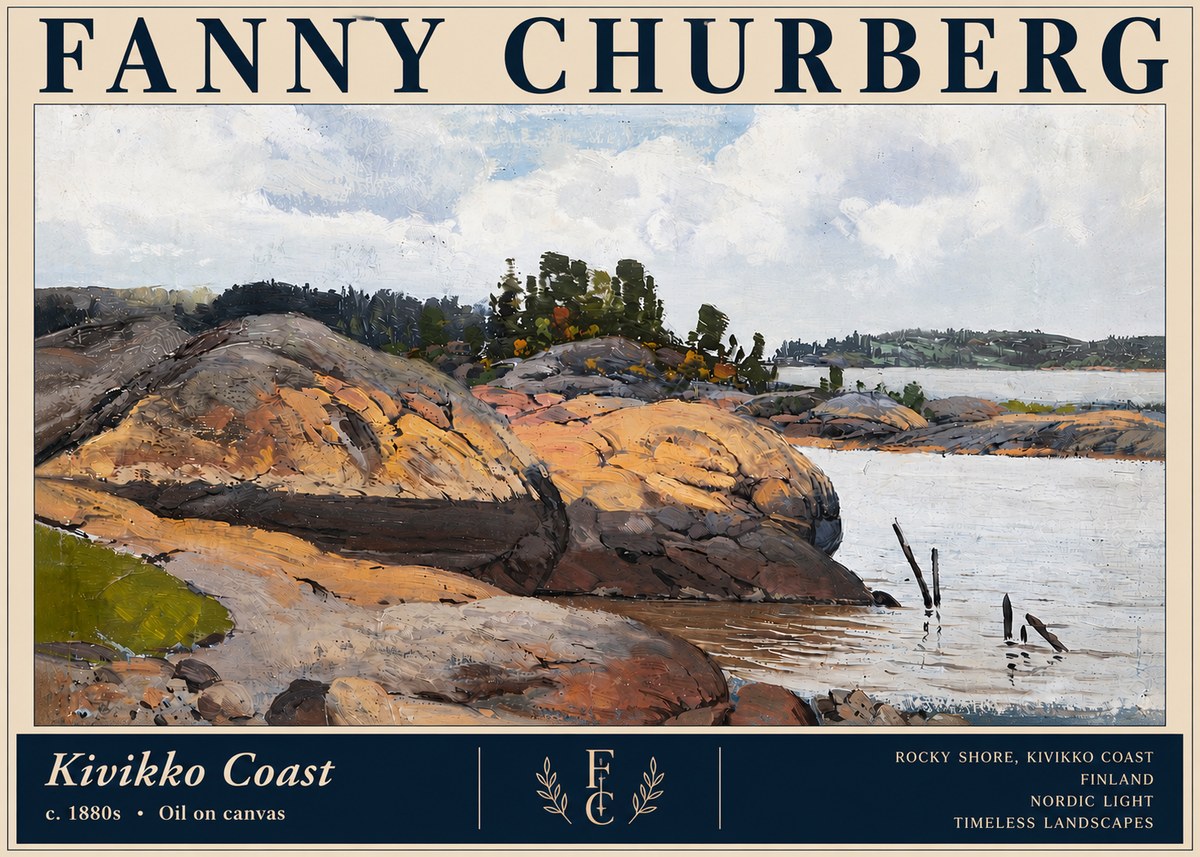 Fanny Churberg Rocky Shore · Kivikko Coast No4 - Poster