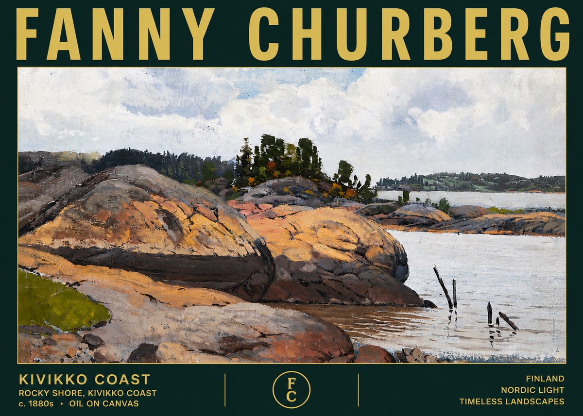 Fanny Churberg Rocky Shore · Kivikko Coast No5 - Poster