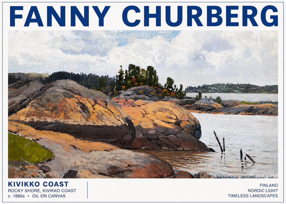 Fanny Churberg Rocky Shore · Kivikko Coast No6 - Poster