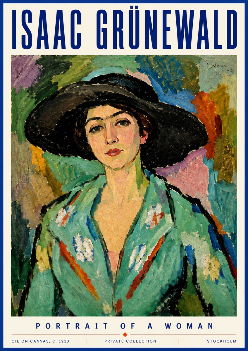 Isaac Grünewald Portrait of a Woman No5 - Poster